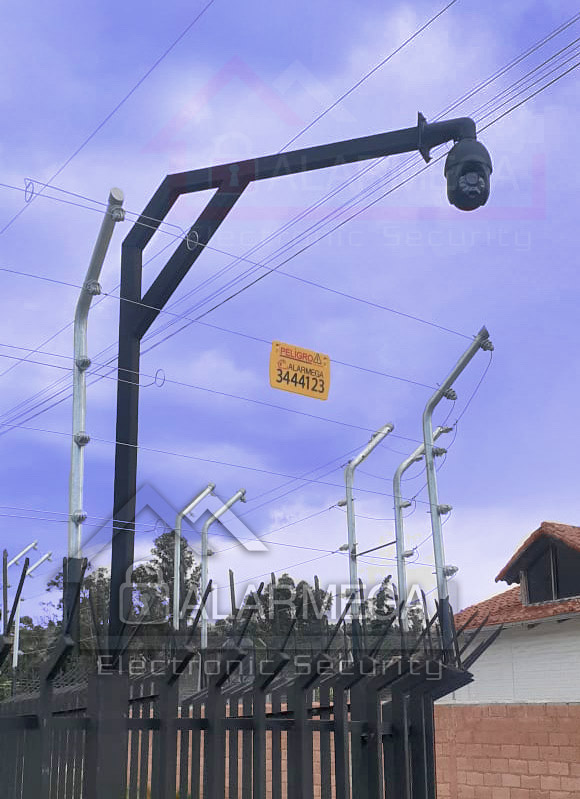 Tecnología y Estética alarmega cerca electrica con camara de seguridad cctv PTZ de cctv - seguridad electronica perimetral quito los valles ecuador